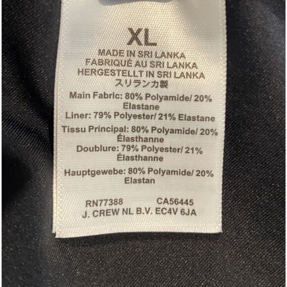 J.Crew One Shoulder One Piece Bathing Suit Swim Black Size Extra Large XL - Picture 5 of 6